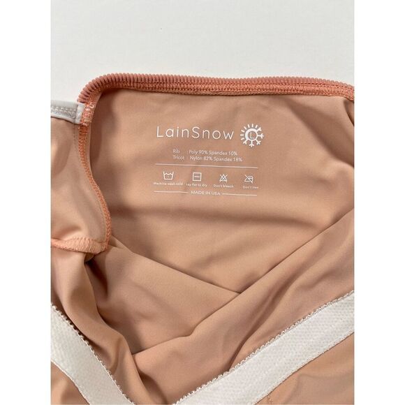 LainSnow Ocean Isle Womens One Piece Swim Bathing Suit Blush Nude Size Large EUC - Picture 3 of 10